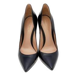 Pre Owned Gianvito Rossi Black Leather Pointed Toe Pumps Size 36.5