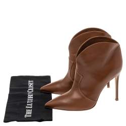 Pre Owned Gianvito Rossi Brown Leather Mable Boots Size 40