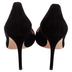 Pre Owned Gianvito Rossi Black Suede Pointed-Toe Pumps Size 40.5