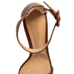 Pre Owned Gianvito Rossi Brown Leather Portofino Ankle-Strap Sandals Size 40