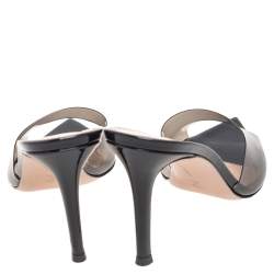 Pre Owned Gianvito Rossi Black PVC Alise Slide Sandals Size 38.5