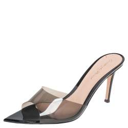 Pre Owned Gianvito Rossi Black PVC Alise Slide Sandals Size 38.5