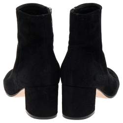Pre Owned Gianvito Rossi Black Suede Ankle Boots Size 37