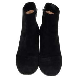 Pre Owned Gianvito Rossi Black Suede Ankle Boots Size 37