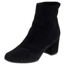 Pre Owned Gianvito Rossi Black Suede Ankle Boots Size 37