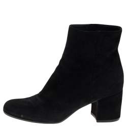 Pre Owned Gianvito Rossi Black Suede Ankle Boots Size 37
