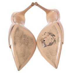 Pre Owned Gianvito Rossi Metallic Leather Elle Open Toe Sandals Size 37.5