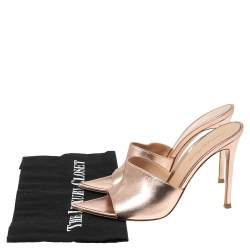 Pre Owned Gianvito Rossi Metallic Leather Elle Open Toe Sandals Size 37.5