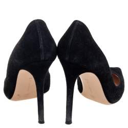 Pre Owned Gianvito Rossi Black Suede Pointed-Toe Pumps Size 38