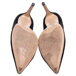 Pre Owned Gianvito Rossi Black Suede Pointed-Toe Pumps Size 38