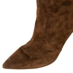 Pre Owned Gianvito Rossi Light Brown Suede Knee Length Boots Size 39