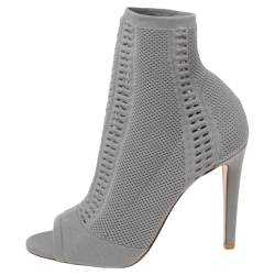 Grey peep outlet toe booties