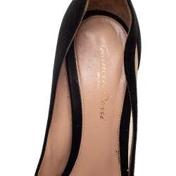 Pre Owned Gianvito Rossi Black Suede and Mesh Pointed Toe Pumps Size 38
