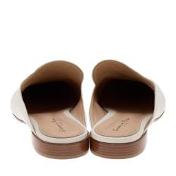 Pre Owned Gianvito Rossi White Leather Palau Slip On Mules Size 39