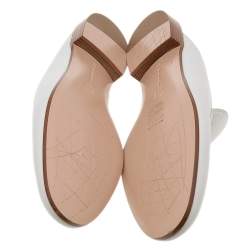 Pre Owned Gianvito Rossi White Leather Palau Slip On Mules Size 39