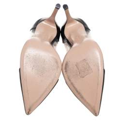 Pre Owned Gianvito Rossi Black Leather And PVC Plexi Pumps Size 36.5