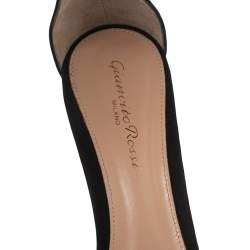 Pre Owned Gianvito Rossi Black Suede Portofino Ankle Strap Sandals Size 38