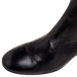 Pre Owned Gianvito Rossi Black Leather Over The Knee Boots Size 39.5