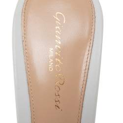 Pre Owned Gianvito Rossi White Leather Alise Open-Toe Mules Size 38