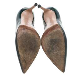 Pre Owned Gianvito Rossi Green Patent Leather Pointed Toe Pumps Size 39