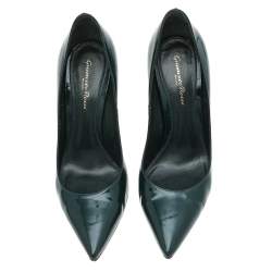 Pre Owned Gianvito Rossi Green Patent Leather Pointed Toe Pumps Size 39