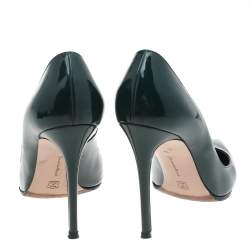 Pre Owned Gianvito Rossi Green Patent Leather Pointed Toe Pumps Size 39