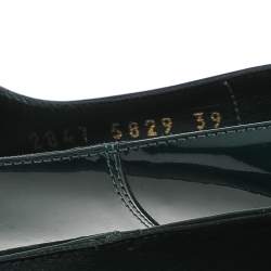 Pre Owned Gianvito Rossi Green Patent Leather Pointed Toe Pumps Size 39