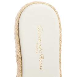 Pre Owned Gianvito Rossi White Braided Leather Marbella Espadrille Slides Size 37.5