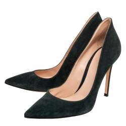 Pre Owned Gianvito Rossi Dark Green Suede Pumps Size 39.5