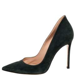 Pre Owned Gianvito Rossi Dark Green Suede Pumps Size 39.5