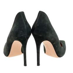 Pre Owned Gianvito Rossi Dark Green Suede Pumps Size 39.5