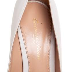 Pre Owned Gianvito Rossi Off White Leather Pointed Toe Pumps Size 36.5 