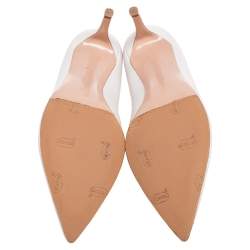 Pre Owned Gianvito Rossi Off White Leather Pointed Toe Pumps Size 36.5 