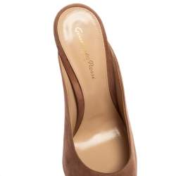 Pre Owned Gianvito Rossi Dusty Pink Suede Fanny Pointed-Toe Mules Size 39.5