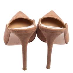 Pre Owned Gianvito Rossi Dusty Pink Suede Fanny Pointed-Toe Mules Size 39.5