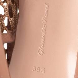 Pre Owned Gianvito Rossi Beige Leather And Mesh Slingback Sandals Size 39.5