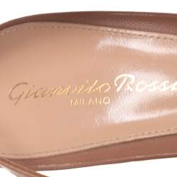 Pre Owned Gianvito Rossi Beige Leather And Mesh Slingback Sandals Size 39.5