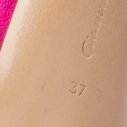 Pre Owned Gianvito Rossi Pink Leather And PVC Plexi Pumps Size 37