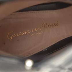 Pre Owned Gianvito Rossi Black Patent and Leather Lace-Up Ankle Booties Size 39