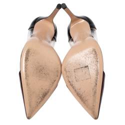 Pre Owned Gianvito Rossi Two Tone Patent Leather and PVC Plexi Pumps Size 38.5