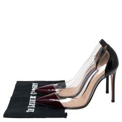 Pre Owned Gianvito Rossi Two Tone Patent Leather and PVC Plexi Pumps Size 38.5