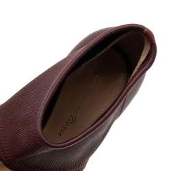 Pre Owned Gianvito Rossi Burgundy Leather Ankle Cuff Sandals Size 38