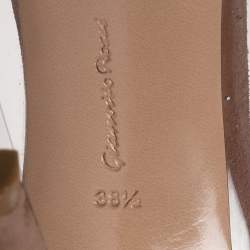 Pre Owned Gianvito Rossi Nude Pink Suede and PVC Plexi Pumps Size 38.5