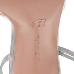 Pre Owned Gianvito Rossi Iridescent Leather and PVC Plexi Stark Sandals Size 36