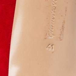 Pre Owned Gianvito Rossi Red Suede Pointed Toe Pumps Size 41