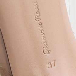Pre Owned Gianvito Rossi Beige Patent Leather And PVC Plexi Pointed Toe Pumps Size 37