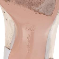 Pre Owned Gianvito Rossi White Leather And PVC Plexi Pumps Size 39