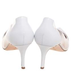 Pre Owned Gianvito Rossi White Leather And PVC Plexi Pumps Size 39