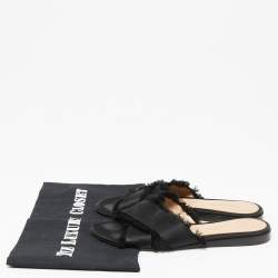 Gianvito Rossi Black Satin Barth Flat Slides Size 36