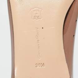 Pre Owned Gianvito Rossi Black Patent Leather and PVC Plexi Ballet Flats Size 36.5